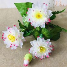 仿真荷花莲花供佛花假花塑料假花绢花小盆栽家居装饰摆件客厅手工
