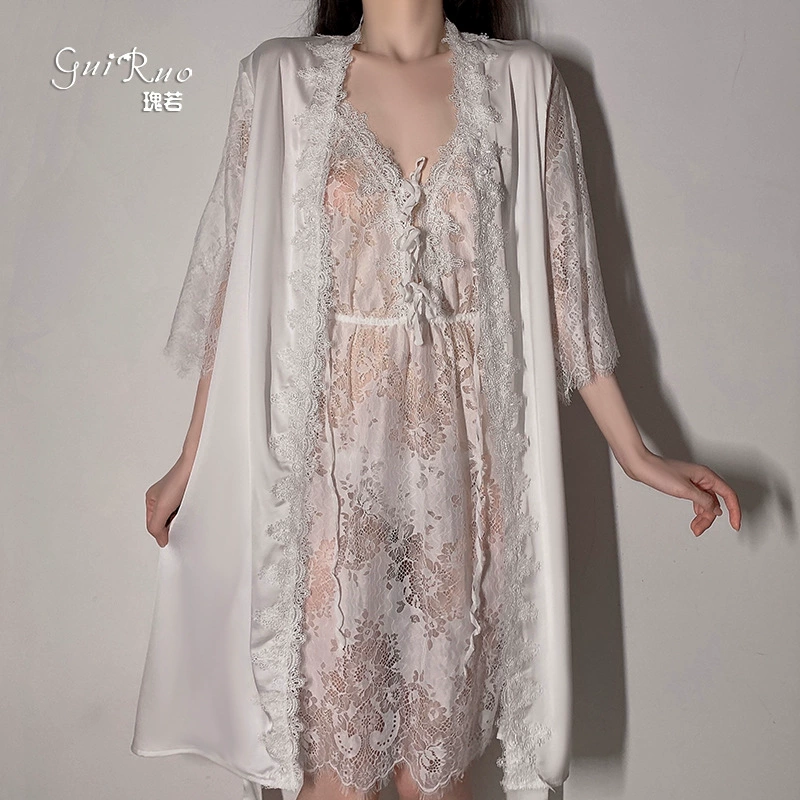 Пижама слитная Long pijama, халат для невесты, комплект, плюс размер, утягивающий эффект