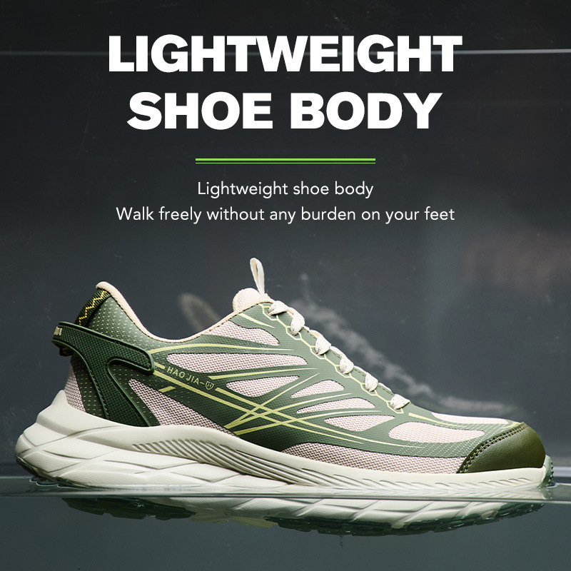 Men Special Work Shoes Haojia New Lightweight Breathable Wear-Resistant Steel Toe Safety For Men Anti-Smash Anti-Puncture Protective Work Shoes_vogvips.com