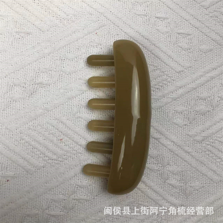 Horn Massage Comb Goat Horn Six-Teeth Scalp Massage Comb 10 cm Acupoint Comb key features