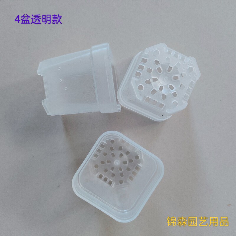 Transparent Low Fleshy Flower Pot Plastic Thickened Small Diameter Seedling Cultivation Immersion Tray Finishing Bracket Controlled Skewness Combination