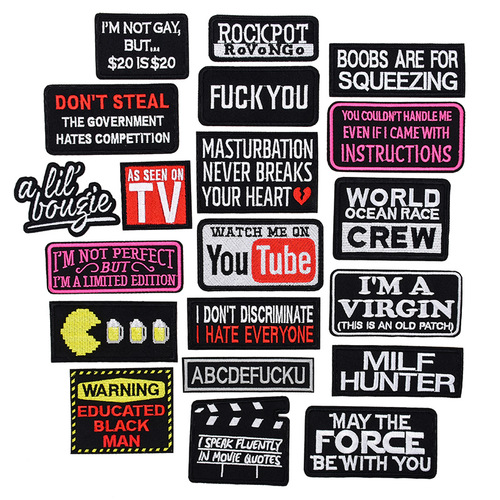 English entry humorous style cloth patch badge classic American English alphabet cartoon patch decorative patch can be ironed and sewn