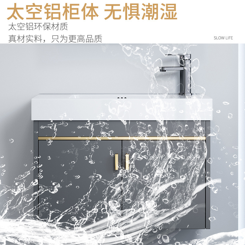 gabinete de baño de aluminio espacio pequeño gabinete de baño cerámica integral gabinete lavabo transfronterizo lavabo lavabo lavabo