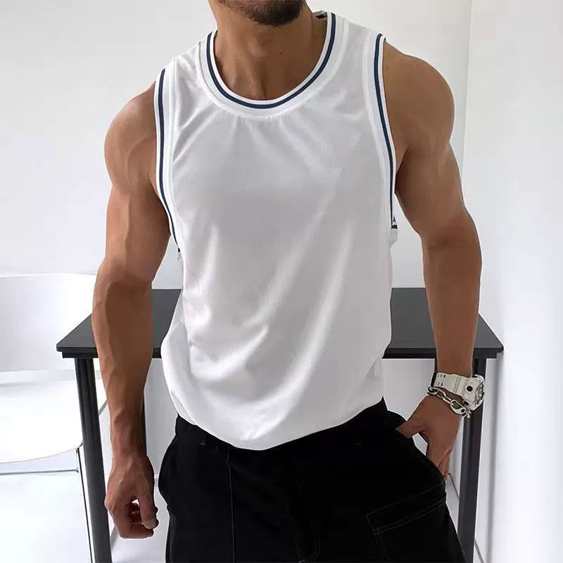 Quick dry sports vest for leisure sleevless, T-shirt for gym, summer football uniform, basketball uniform, slim fit