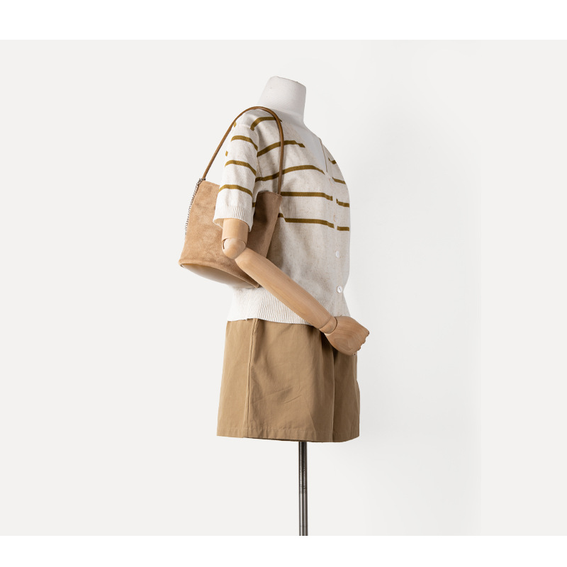 2024 autunno inverno nuovo giapponese coreano nicchia ins morbida pelle scamosciata monospalla borsa sottobraccio, donna semplice e versatile_voghion.com