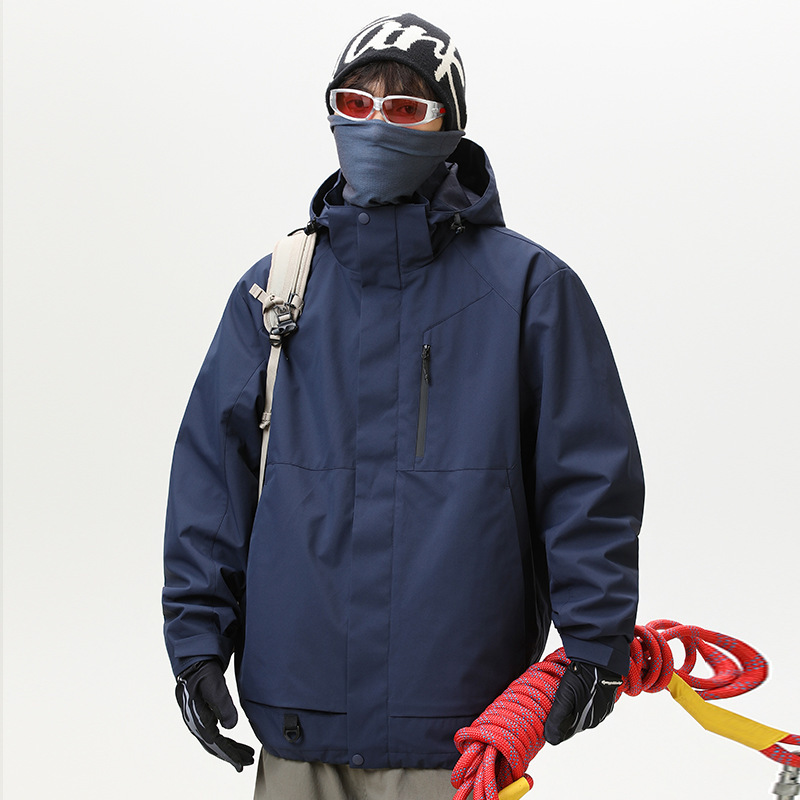 杰克传洋户外三防冲锋衣三合一可拆卸登山夹克男外套女防风耐磨|undefined