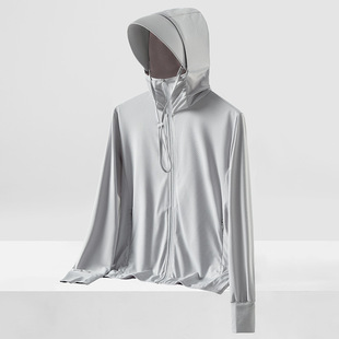 Summer Couple Sun Protection Clothing Ultra-Thin Breathable Sun Protection Clothing Men's Anti-Uv Large Size Hooded Windbreaker Ice Silk Skin Clothing