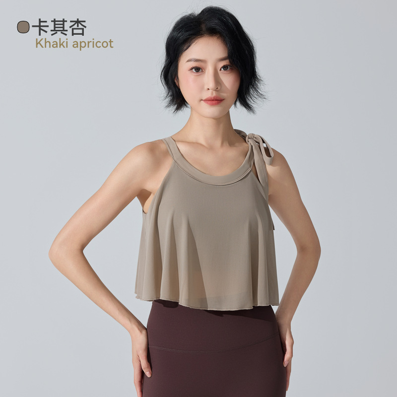 ropa interior deportiva transfronteriza femenina espalda antichoque una taza fija de malla sujetador chaleco pilates ropa de yoga