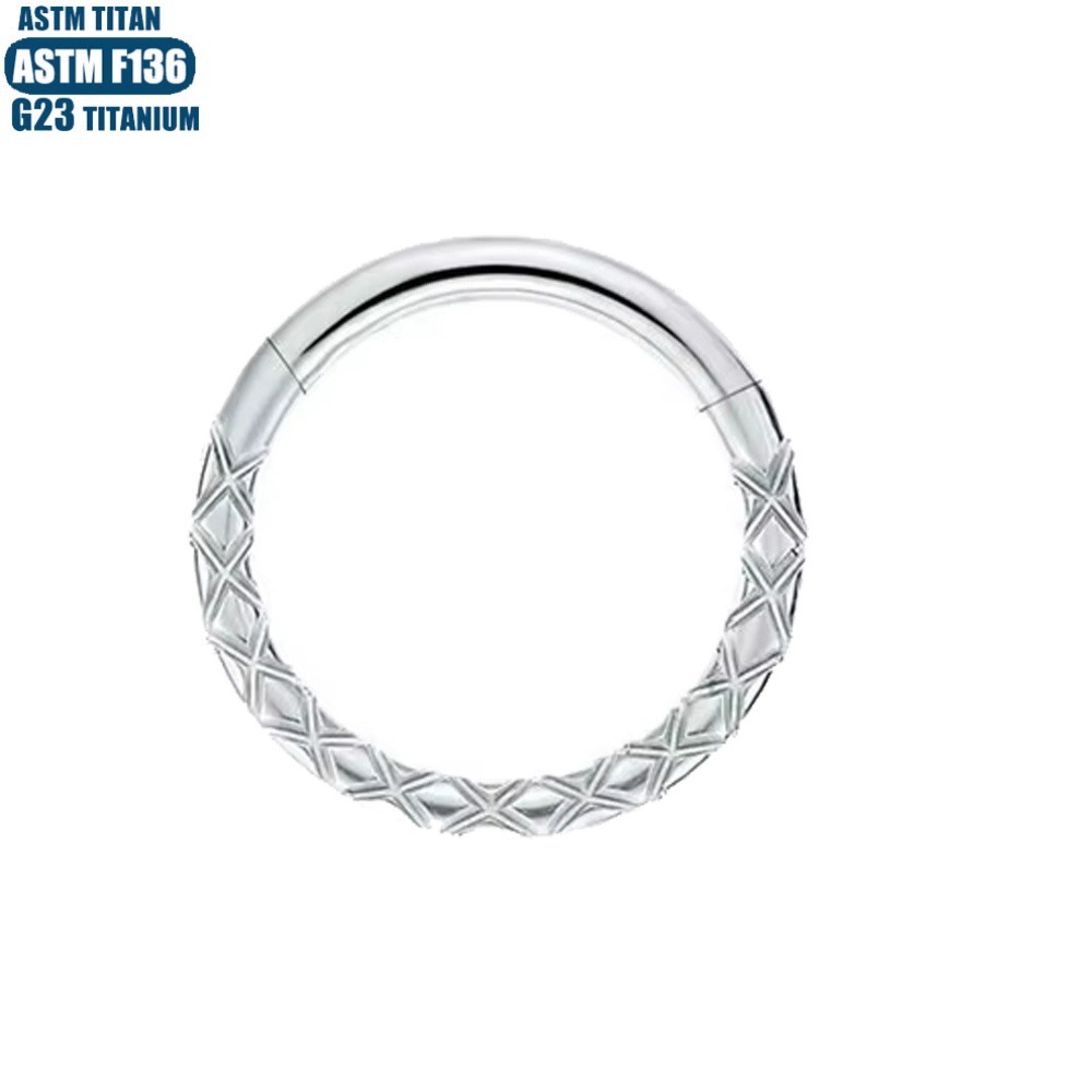 F136 Titanium Alloy Implant-Grade Nose Ring Zircon Earrings Seamless Ring Nose Ring Fashion Jewelry Septum Piercing Ear Bone Ring detail image 36