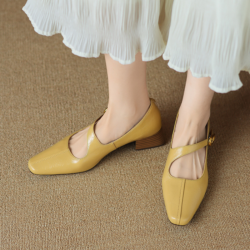 chiko CHIKO Beyoncé Square Toe Block Heels Mary Jane Shoes