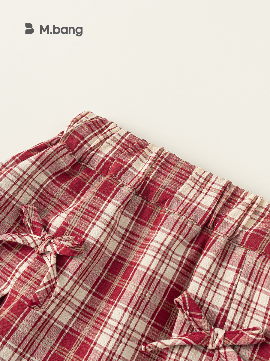 Youbao ropa para niños falda dulce para niños falda plisada coreana falda a cuadros de verano falda corta de encaje con lazo para niñas