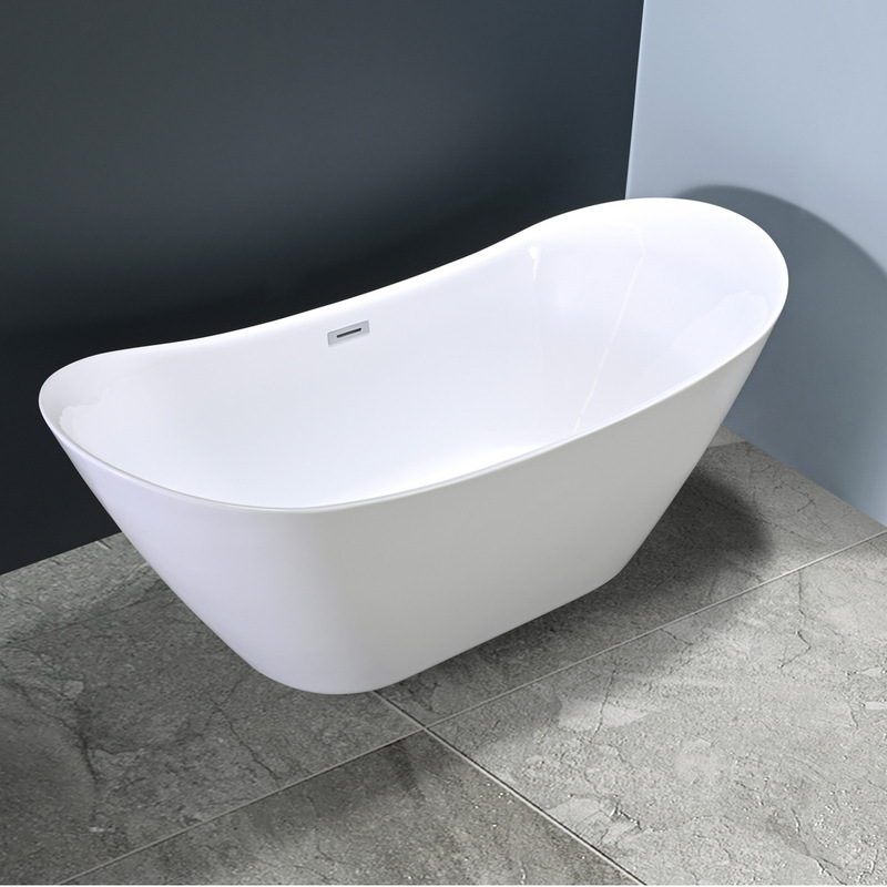 Acrylic Freestanding Ingot-Shaped Bathtub, Deep Crescent-Shaped Bathtub for Hotels and Guesthouses, Hot Sell Bathtub