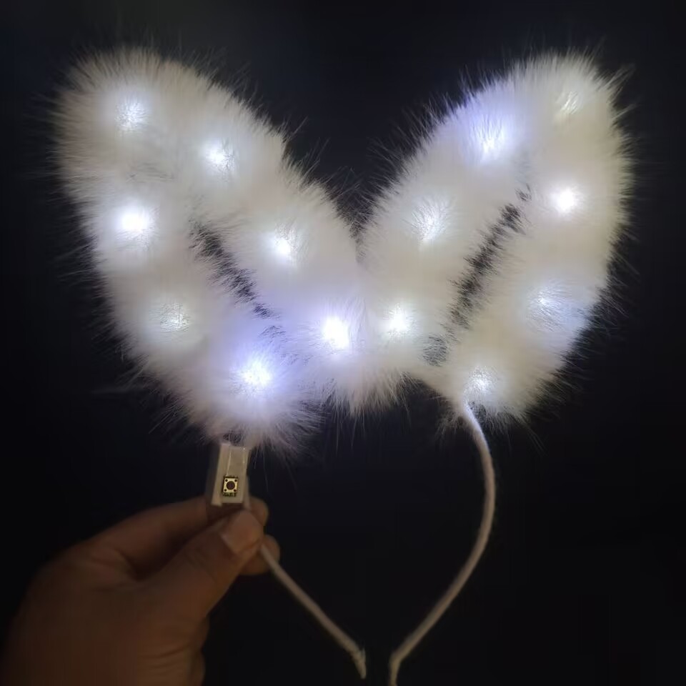 Bar espectáculo atmósfera props luminoso peluche orejas de gato accesorios de cabello zorro bandas de cabello mercado nocturno accesorios de fiesta de suministro