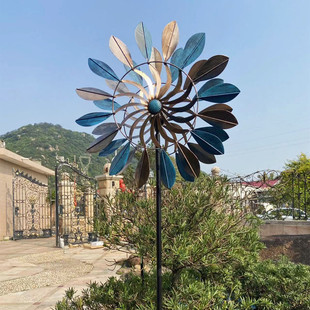 Solar Lamp Garden Courtyard Iron Luminous Windmill Colorful Outdoor Balcony Layout Decorative Floor-Standing Ornaments