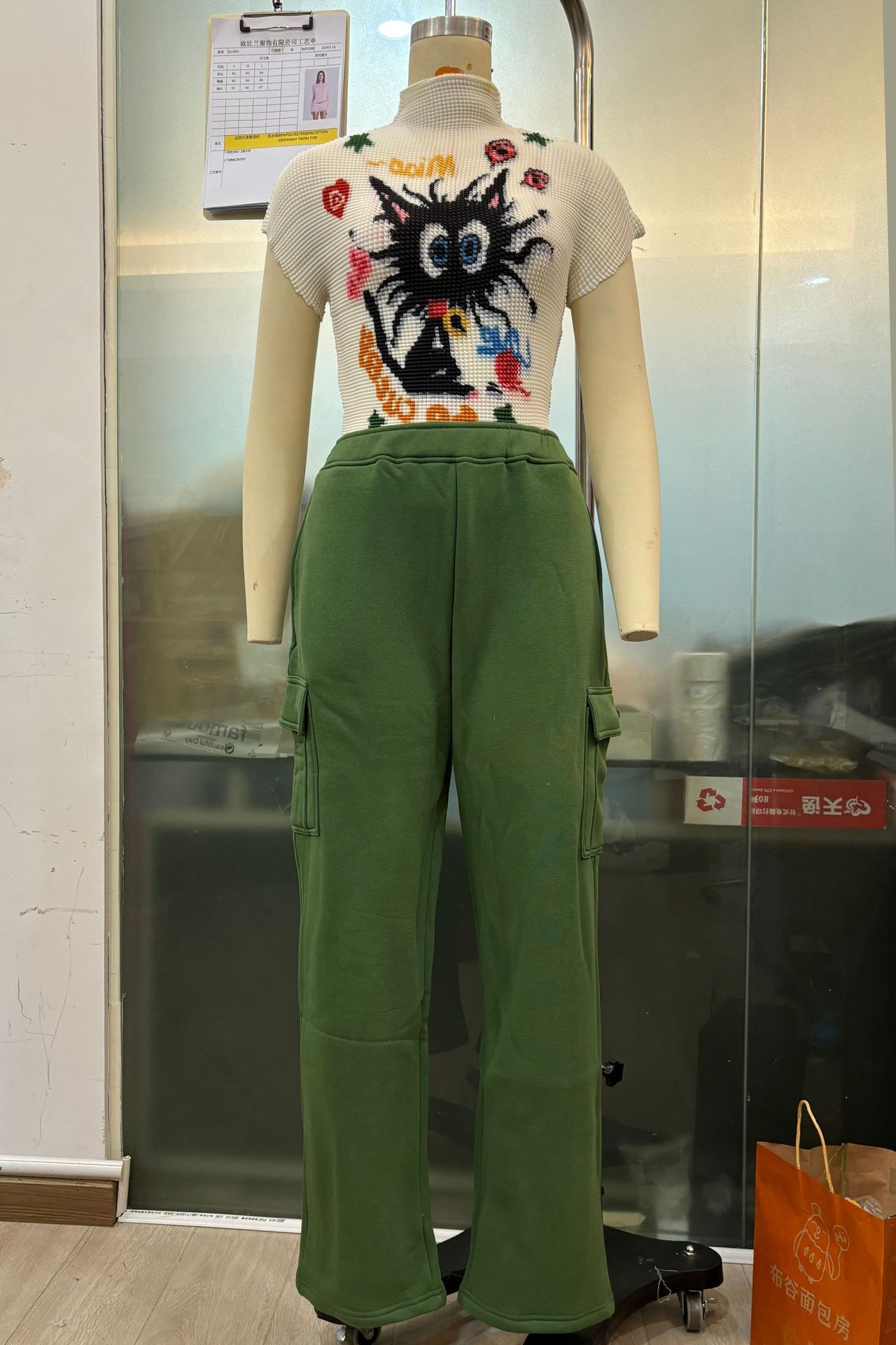 El comercio exterior de otoño e invierno de las mujeres pantalones de chándal de pierna ancha nueva cintura elástica suelta overoles casuales populares SU3570 image 11