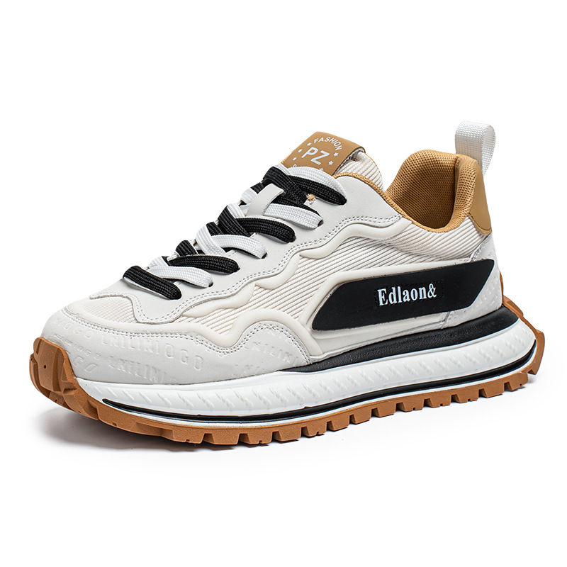 Zapatos de hombre de red de estaciones europeas, zapatos deportivos casuales de alta gama de primavera, transmisión en vivo de fondo grueso para estudiantes de todo fósforo, zapatos de papá