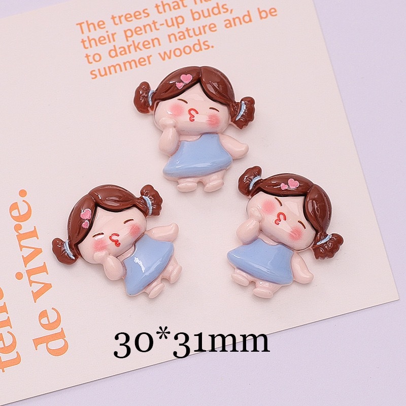 Venta directa de fábrica linda chica resina accesorios bailando chica crema pegamento DIY teléfono caso accesorios para el cabello material al por mayor