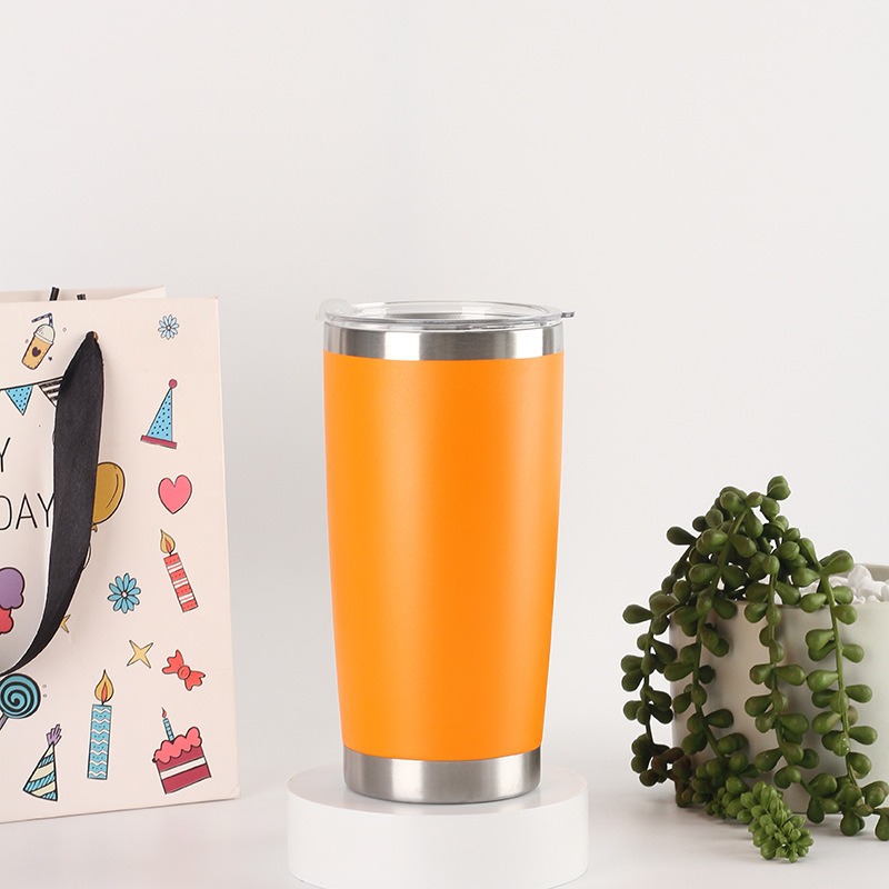 Taza de automóvil de color transfronterizo 304 taza de aislamiento de vacío de acero inoxidable de doble capa resistente a caídas portable de aislamiento de frío taza recta