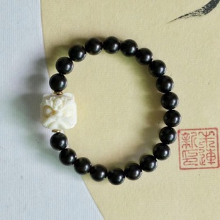 8mm Ebony with Ivory Fruit Lion Awakening Bracelet Bracelet Women's Hand Jewelry 520 Valentine's Day Gift for Girlfriend