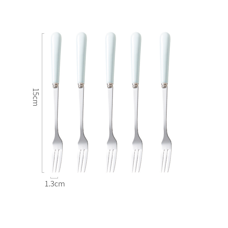 Tenedor de fruta hogar de gama alta postre Tenedor de almacenamiento tarro traje Luz de lujo palo de fruta tapón de fruta seguridad para niños tenedor pequeño