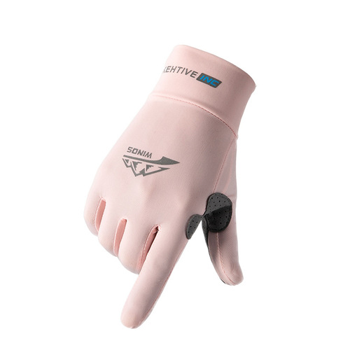 Cycling gloves for men and women, summer thin model, ice silk sunscreen UV protection breathable cycling touch screen full finger gloves