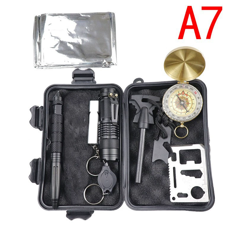 A7 модернизированная уличная шкатулка с сокровищами выживания костюм для инструментов выживания многофункциональная уличная аптечка SOS аварийные принадлежности