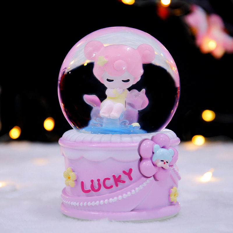 Nueva princesa conducción para soñar princesa Castillo caja de música de dibujos animados bola de cristal bola de agua creativa decoración de escritorio adornos