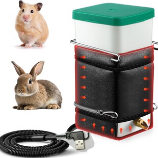 Cross-border hot animal heating water dispenser automatic constant temperature water bottle 1 liter pack suitable for rabbit hamster and other small animals