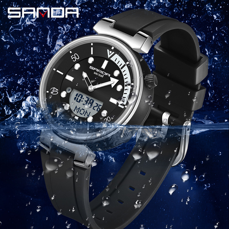 SANDA nuevo reloj de alarma de moda luminosa todo partido 3122 reloj electrónico multifuncional reloj para niños y niñas