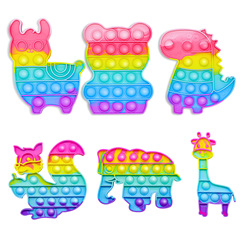 彩虹滅鼠先鋒解壓 硅膠玩具 馬卡龍色滅鼠先鋒泡泡樂玩具