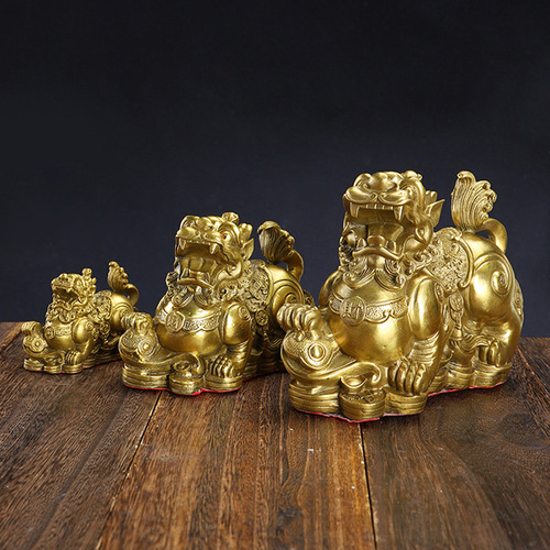 Brass Money Pixiu Copper Pixiu Ruyi Pixiu Ornament Copper Pixiu Crafts Office Ornament Gift Wholesale