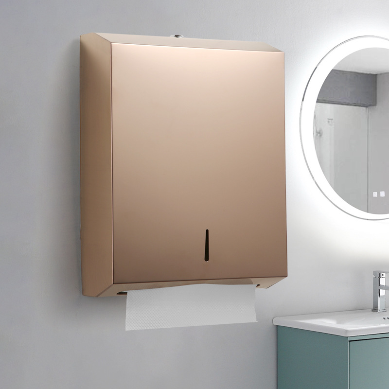 Dispensador de pañuelos cuadrado de acero inoxidable 304 para baño público