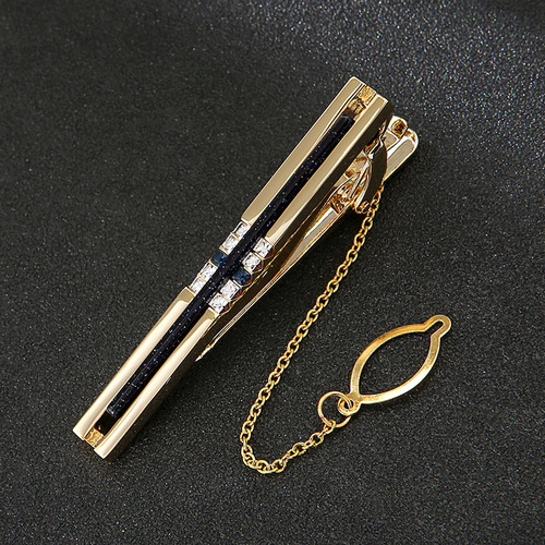Cross-border men's tie clip, simple and elegant, polished bright rhinestone pendant, starry sky ball, Korean style business formal wear