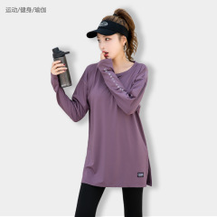 2023瑜伽服 女大碼外套長袖秋冬款健身服圓領寬鬆款透氣速干 上衣
