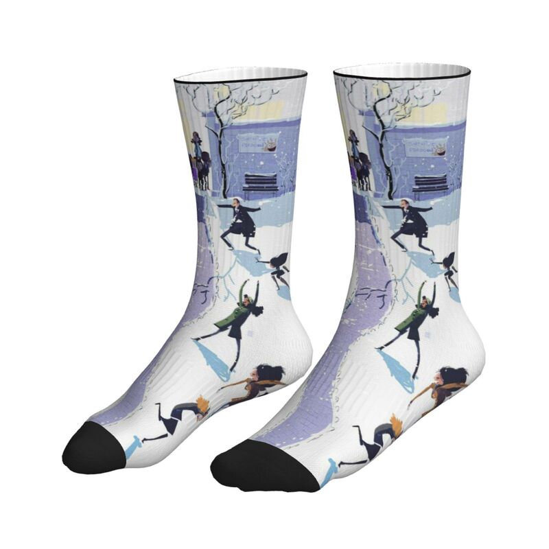 Pod Printed Socks Exclusively for Cross-Border Sales Featuring Winter Street Skating Character Illustrations and Fun Patterns Pod Printed Socks Exclusively for Cross-Border Sales Featuring Winter Street Skating Character Illustrations and Fun Patterns