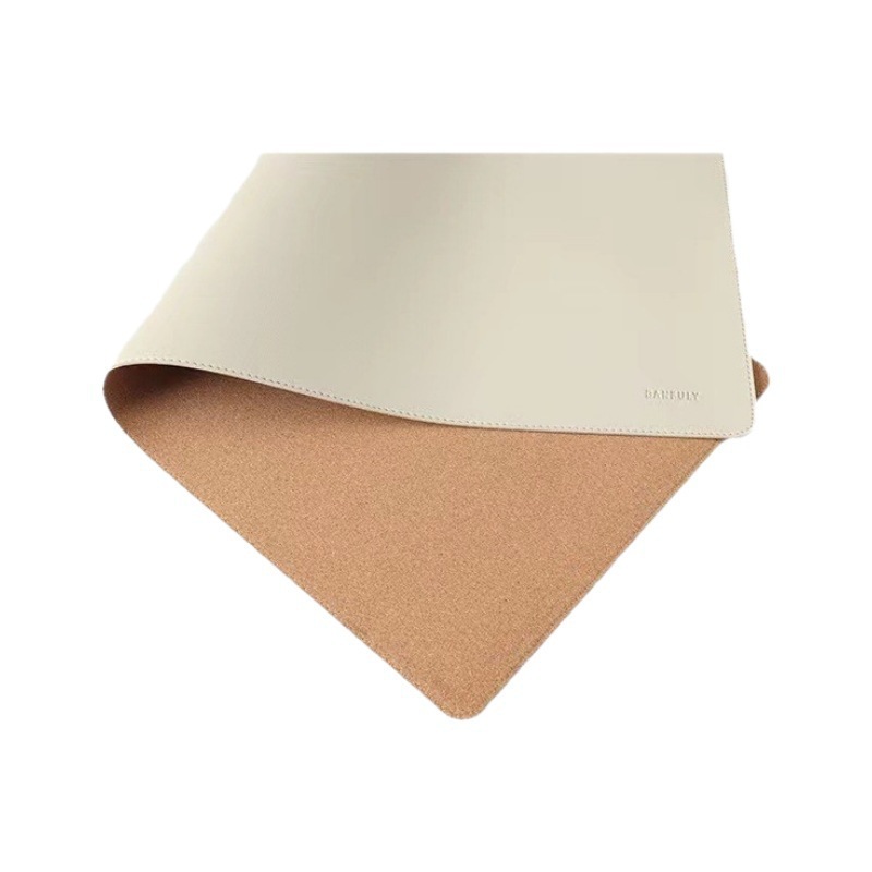 Alfombrilla de ratón de cuero de corcho, teclado de computadora de gran tamaño, alfombrilla de escritorio de oficina, patrón fijo, tapete de escritura para escritorio de estudiante LOGO