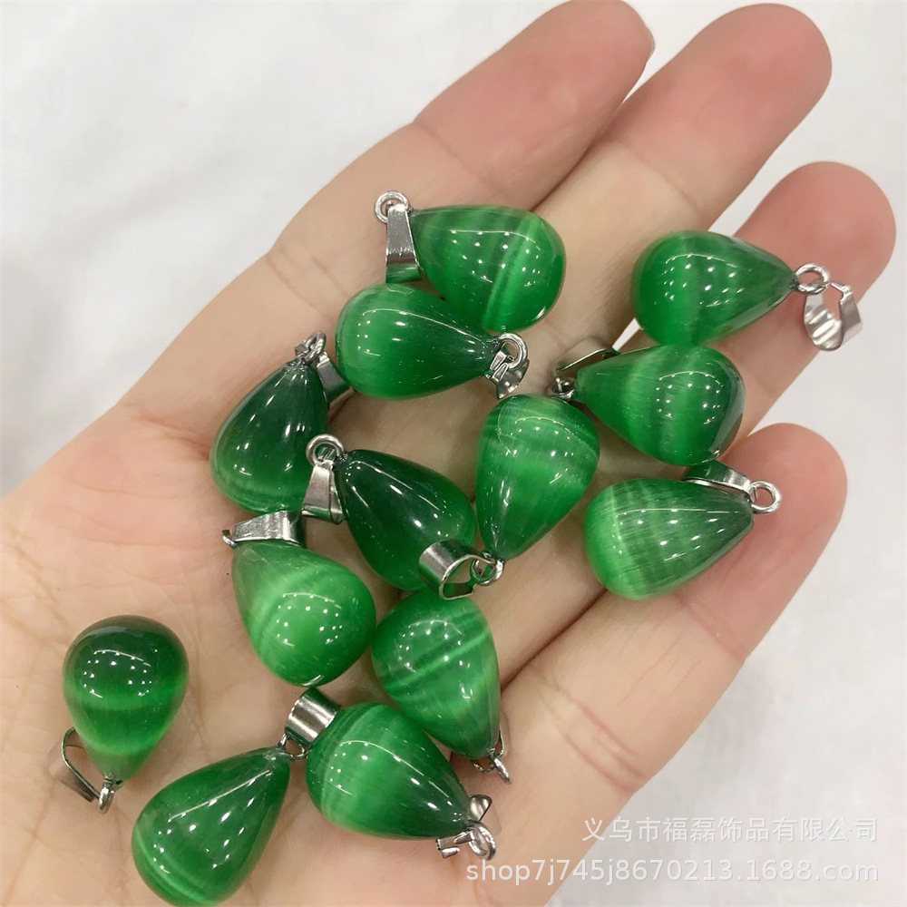 13*18mm ronda gota de agua colgante amatista natural Ojo de Tigre colgante de Piedra DIY pendientes collar de accesorios de la joyería al por mayor