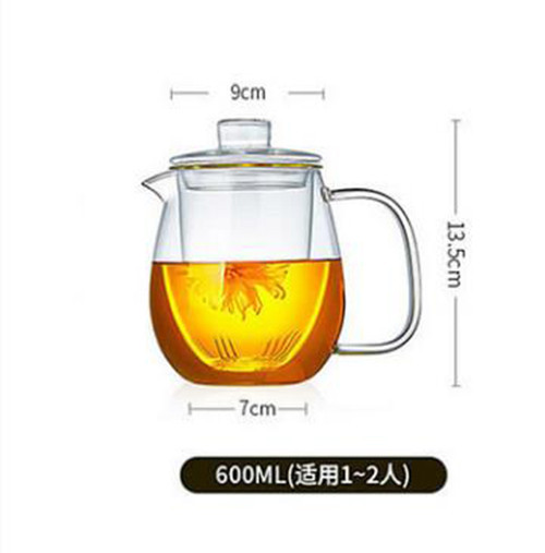 Pingüino de vidrio transparente para el hogar olla de vidrio de borosilicato con revestimiento de filtro tetera de flores té negro Pu'er tetera