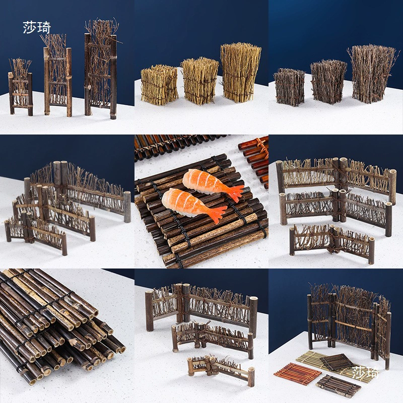 Декоративное ограждение для сервировки сашими, японская кухня, художественное украшение блюд, цветочные орнаменты, презентация морепродуктов, высококачественное ограждение, бамбуковое ограждение