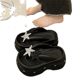 Thick bottom muffin flip-flops women's outerwear 2024 summer fashionable clip toe new star beach sandals