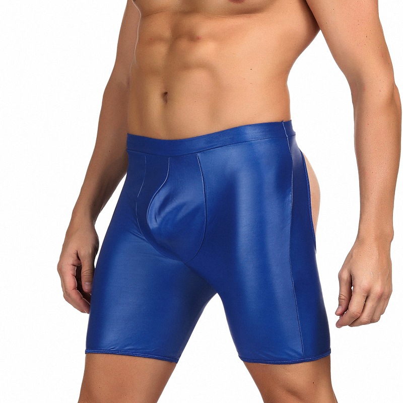 Calzoncillos bóxer sexys de charol con cremallera para hombre, exceso de comercio exterior europeo y americano, envío directo de Amazon Wish.