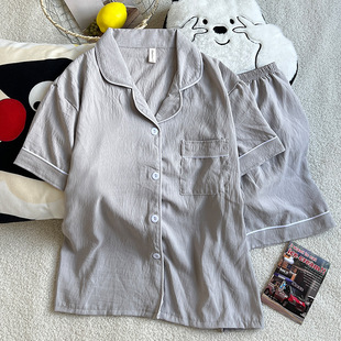 Light Luxury Pajamas for Men Summer Cloud Cotton Men's Short-Sleeved Thin Summer Teenagers Can Go Out Home Clothes Set