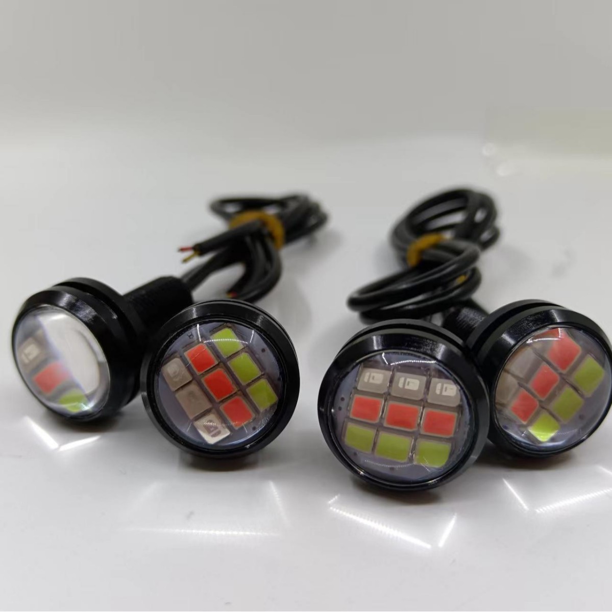 Eagle Eye Light Colorful Strobe Light Screw Model 12V Car Electric Vehicle Return Warning Light Decorative Light Ghost