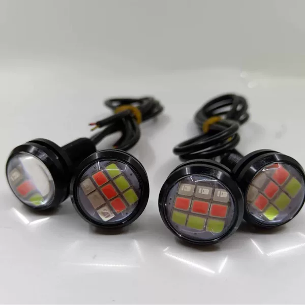 Eagle Eye Light Colorful Strobe Light Screw Model 12V Car Electric Vehicle Return Warning Light Decorative Light Ghost