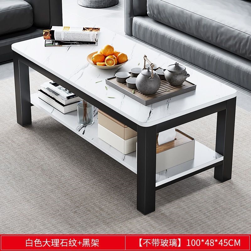 Sala de estar pequeña mesa de té doméstica simple moderna mesa de té de vidrio templado nueva mesa de té de lujo rectangular ligera image 7