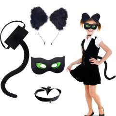 ハロウィン猫耳カチューシャリボン付きスカート子猫ヘアバンド動物ヘッドドレスヘアバンドキュートで爽やかで甘い