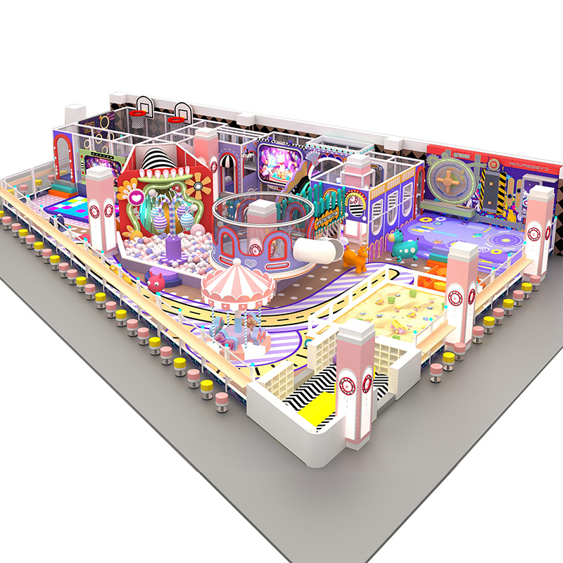 Equipos de parque infantil interiores para niños cruzados, jardín de infantes, tobogan, instalaciones de parque de atracciones sin energía, interés