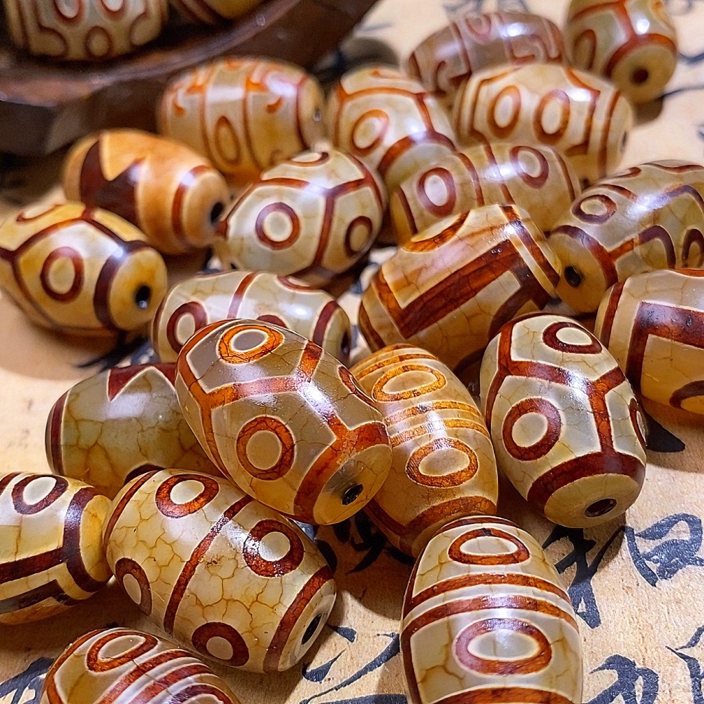 Натуральный агат Дзи-бусы от 1 до 9 глаз Дзи-бусы в тибетском стиле Дзи-бусы