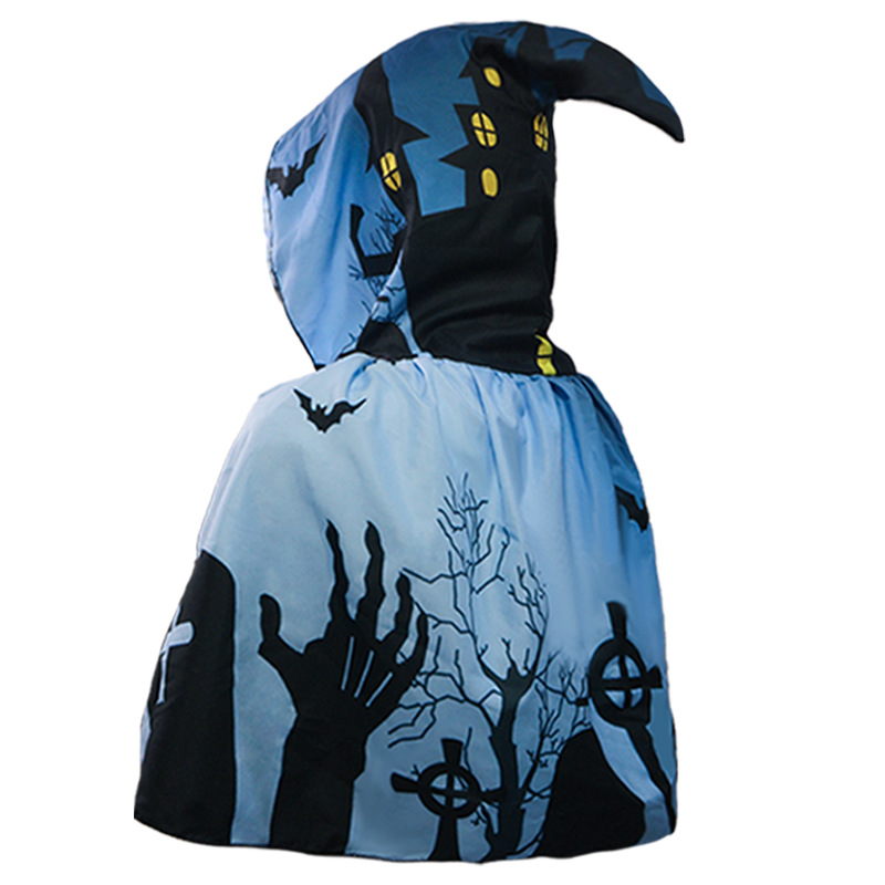 Halloween nueva capa con capuz capa cosplay ropa de maquillaje impresión digital de punto de tela de abrigo