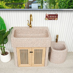 天然大理石洗衣池户外庭院花园洗手台洗菜盆整石一体室外阳台水槽